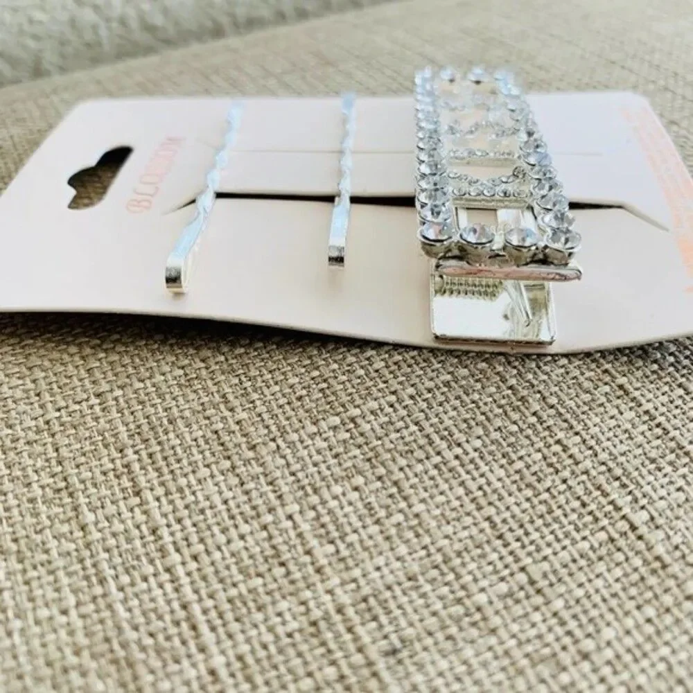 Hair clips fashion pins Rhinestone Silver Deco Hair Clips 